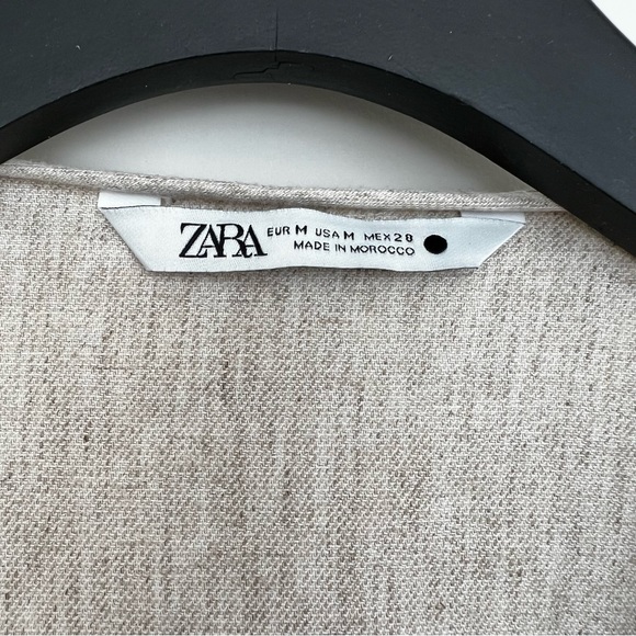 ZARA 2-Piece Beige Linen Coord Matching Outfit Set - Picture 14 of 16